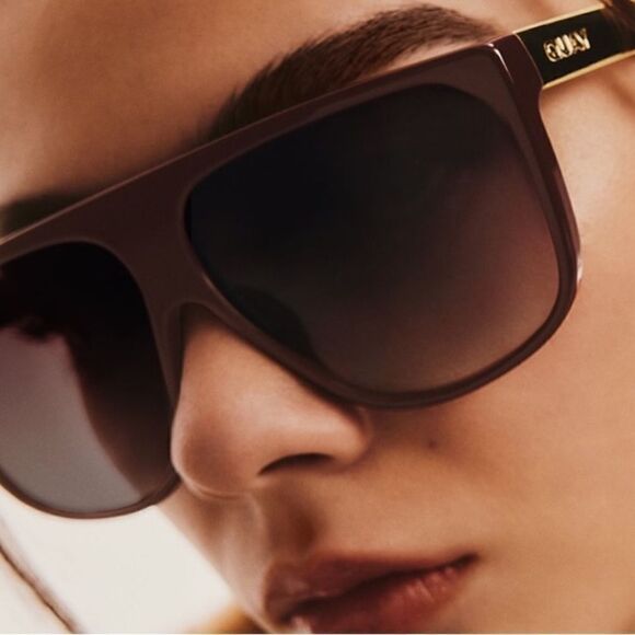 Quay Australia NO CURFEW Shield Sunglasses ESPR/BROWN Polarized Oversized - Picture 6 of 7